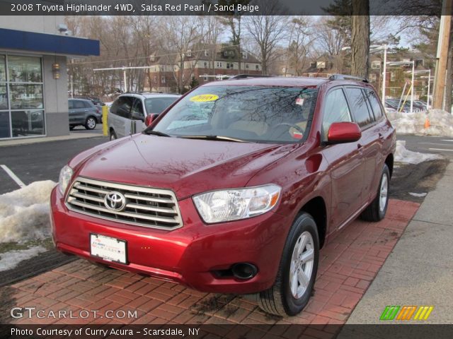 2008 Toyota Highlander 4WD in Salsa Red Pearl