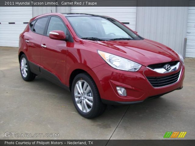 Garnet Red 2011 Hyundai Tucson Limited Taupe Interior