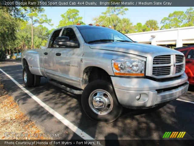 2006 Dodge Ram 3500 Sport Quad Cab 4x4 Dually in Bright Silver Metallic