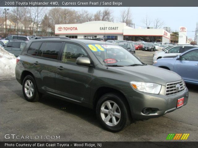 2008 Toyota Highlander 4WD in Cypress Green Pearl