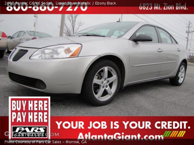 2008 Pontiac G6 V6 Sedan in Liquid Silver Metallic