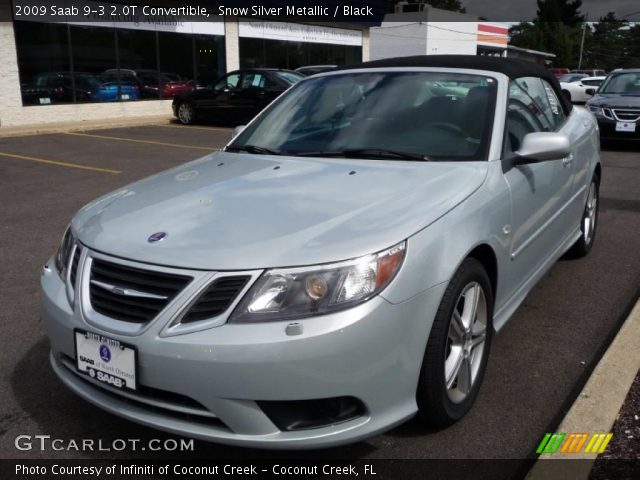 2009 Saab 9-3 2.0T Convertible in Snow Silver Metallic