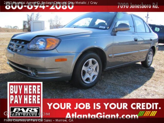 2003 Hyundai Accent GL Sedan in Charcoal Gray Metallic