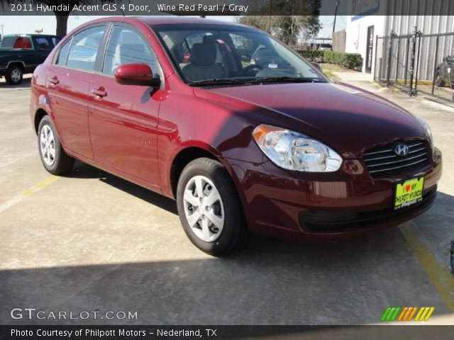 2011 Hyundai Accent GLS 4 Door in Wine Red Pearl