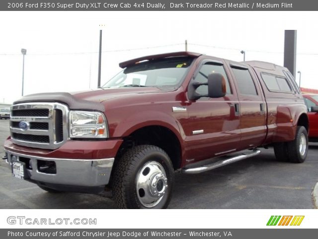 2006 Ford F350 Super Duty XLT Crew Cab 4x4 Dually in Dark Toreador Red Metallic