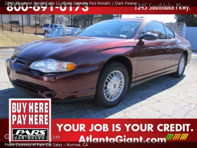 2000 Chevrolet Monte Carlo LS in Dark Carmine Red Metallic