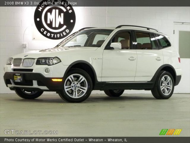2008 BMW X3 3.0si in Alpine White