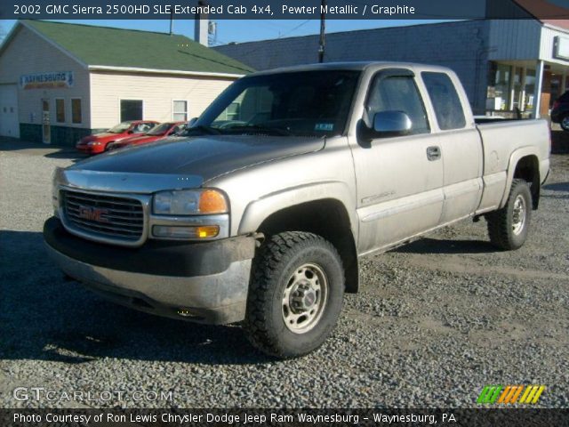 2002 GMC Sierra 2500HD SLE Extended Cab 4x4 in Pewter Metallic
