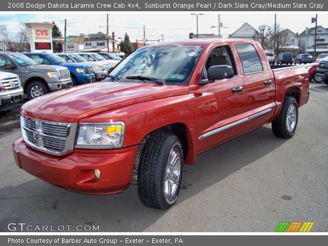 2008 Dodge Dakota Laramie Crew Cab 4x4 in Sunburst Orange Pearl