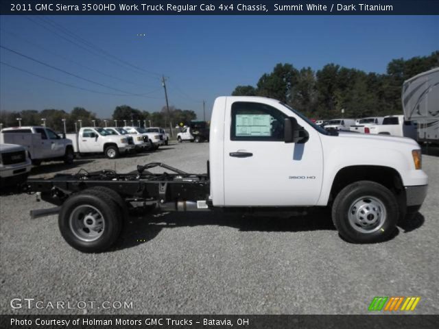 2011 GMC Sierra 3500HD Work Truck Regular Cab 4x4 Chassis in Summit White