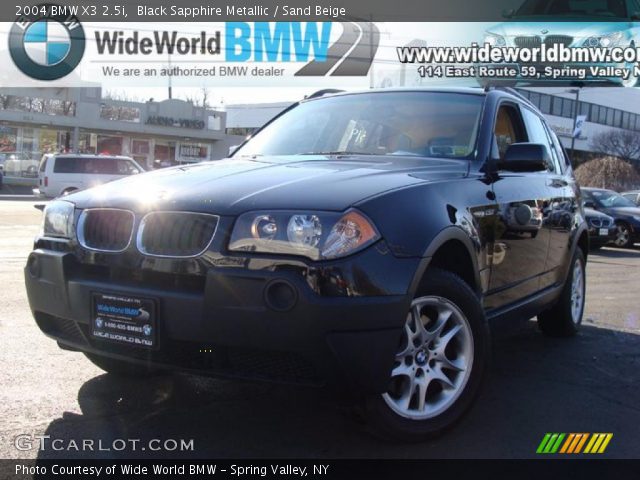 2004 BMW X3 2.5i in Black Sapphire Metallic