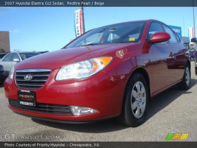 2007 Hyundai Elantra GLS Sedan in Redfire Pearl