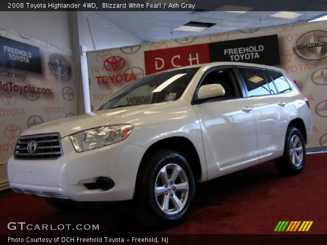 2008 Toyota Highlander 4WD in Blizzard White Pearl