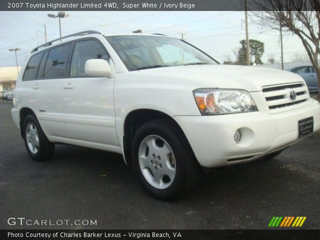 2007 Toyota Highlander Limited 4WD in Super White