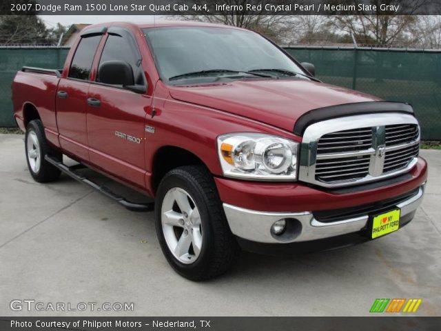 2007 Dodge Ram 1500 Lone Star Quad Cab 4x4 in Inferno Red Crystal Pearl