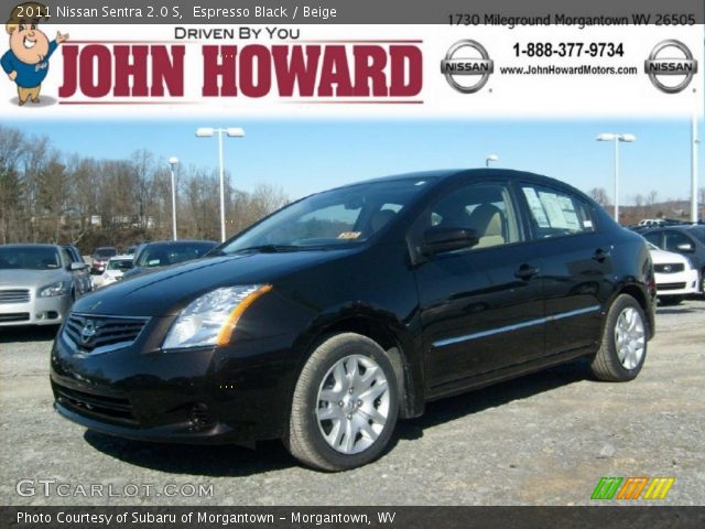 2011 Nissan Sentra 2.0 S in Espresso Black