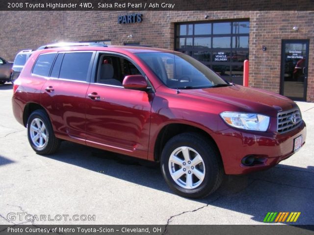 2008 Toyota Highlander 4WD in Salsa Red Pearl
