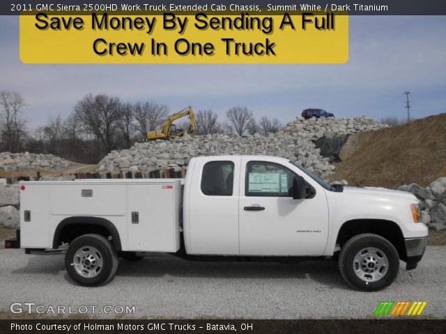 2011 GMC Sierra 2500HD Work Truck Extended Cab Chassis in Summit White