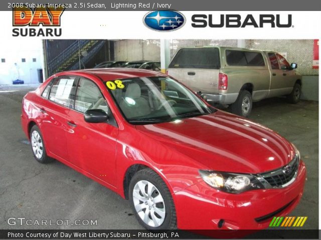 2008 Subaru Impreza 2.5i Sedan in Lightning Red