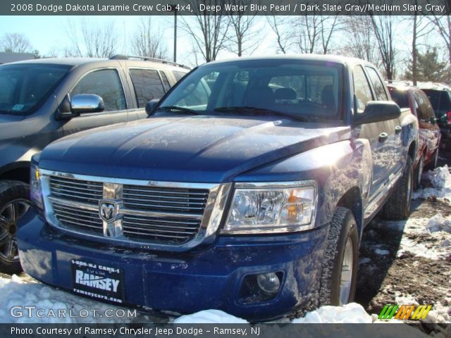 2008 Dodge Dakota Laramie Crew Cab 4x4 in Deep Water Blue Pearl