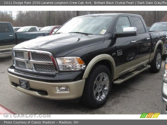 2011 Dodge Ram 1500 Laramie Longhorn Crew Cab 4x4 in Brilliant Black Crystal Pearl