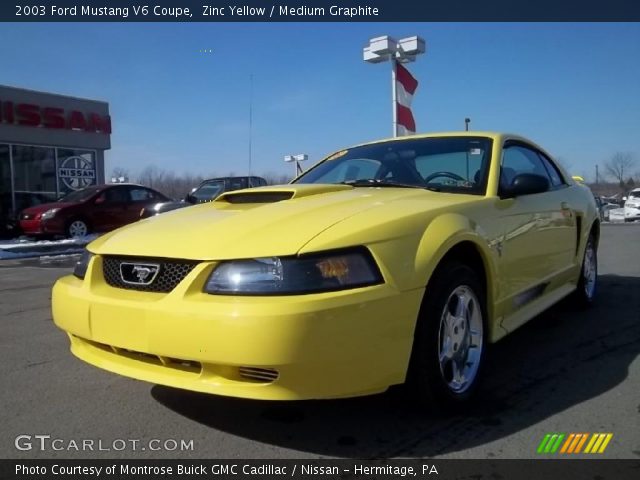2003 Ford Mustang V6 Coupe in Zinc Yellow
