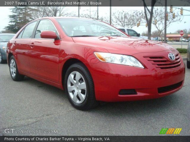 2007 Toyota Camry LE in Barcelona Red Metallic