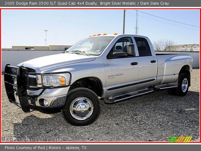 2005 Dodge Ram 3500 SLT Quad Cab 4x4 Dually in Bright Silver Metallic
