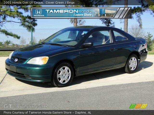 2001 Honda Civic LX Coupe in Clover Green