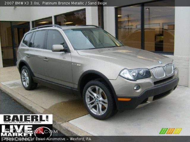 2007 BMW X3 3.0si in Platinum Bronze Metallic