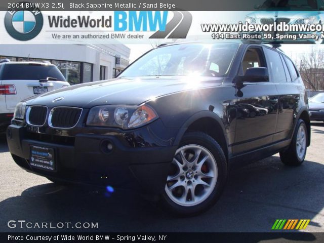 2004 BMW X3 2.5i in Black Sapphire Metallic