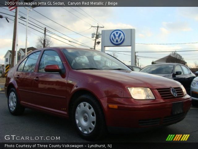 2000 Volkswagen Jetta GL Sedan in Canyon Red Metallic