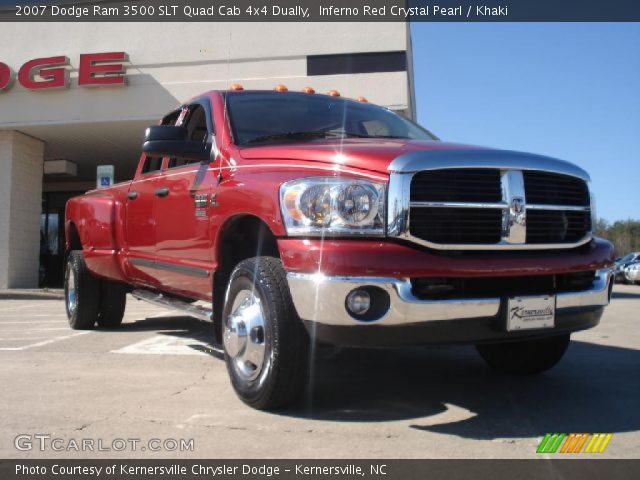 2007 Dodge Ram 3500 SLT Quad Cab 4x4 Dually in Inferno Red Crystal Pearl