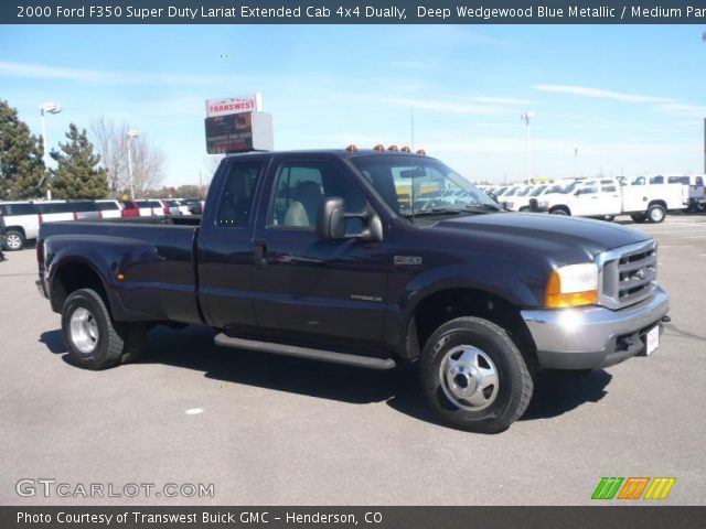 2000 Ford F350 Super Duty Lariat Extended Cab 4x4 Dually in Deep Wedgewood Blue Metallic
