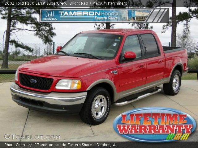 2002 Ford F150 Lariat SuperCrew in Bright Red