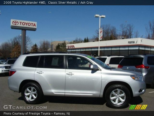 2008 Toyota Highlander 4WD in Classic Silver Metallic