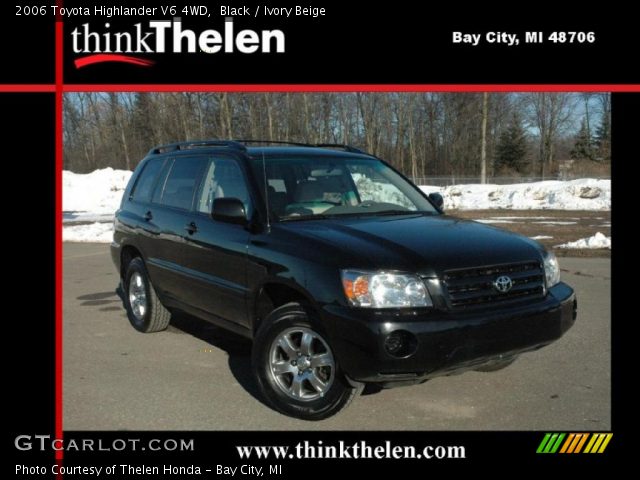 2006 Toyota Highlander V6 4WD in Black
