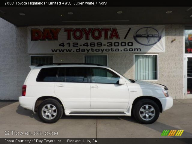 2003 Toyota Highlander Limited 4WD in Super White