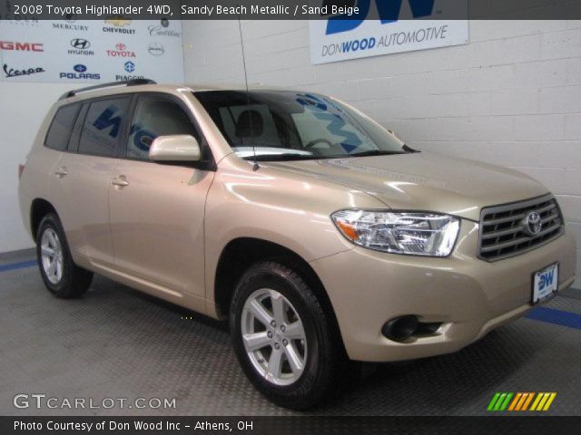 2008 Toyota Highlander 4WD in Sandy Beach Metallic