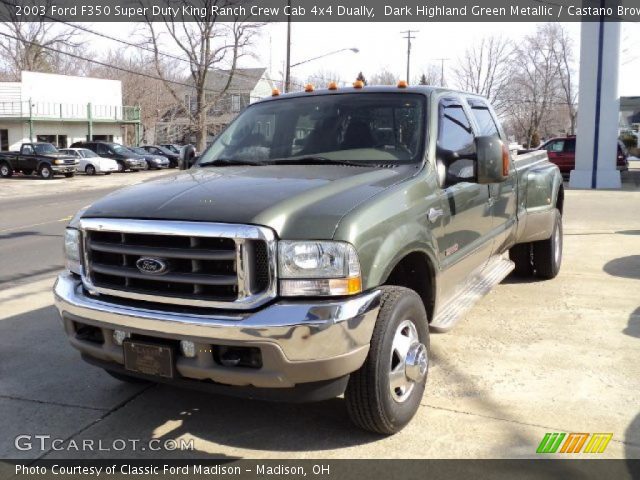 2003 Ford F350 Super Duty King Ranch Crew Cab 4x4 Dually in Dark Highland Green Metallic