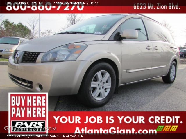 2004 Nissan Quest 3.5 SL in Sahara Gold Metallic