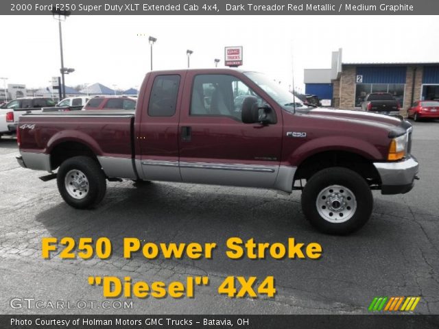 2000 Ford F250 Super Duty XLT Extended Cab 4x4 in Dark Toreador Red Metallic