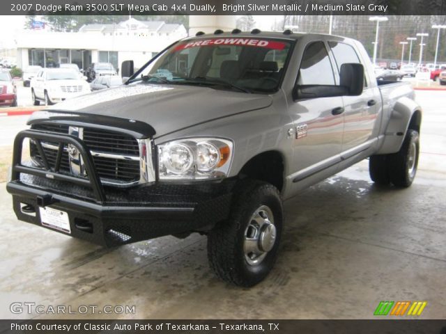 2007 Dodge Ram 3500 SLT Mega Cab 4x4 Dually in Bright Silver Metallic