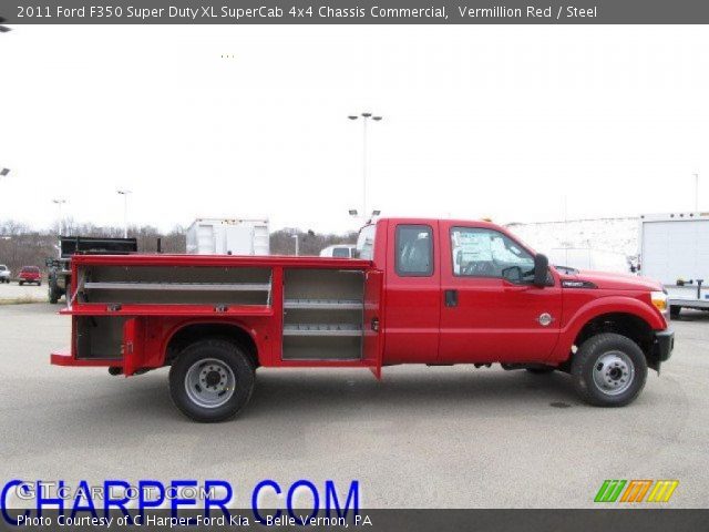 2011 Ford F350 Super Duty XL SuperCab 4x4 Chassis Commercial in Vermillion Red