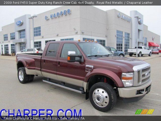2009 Ford F450 Super Duty King Ranch Crew Cab 4x4 Dually in Royal Red Metallic