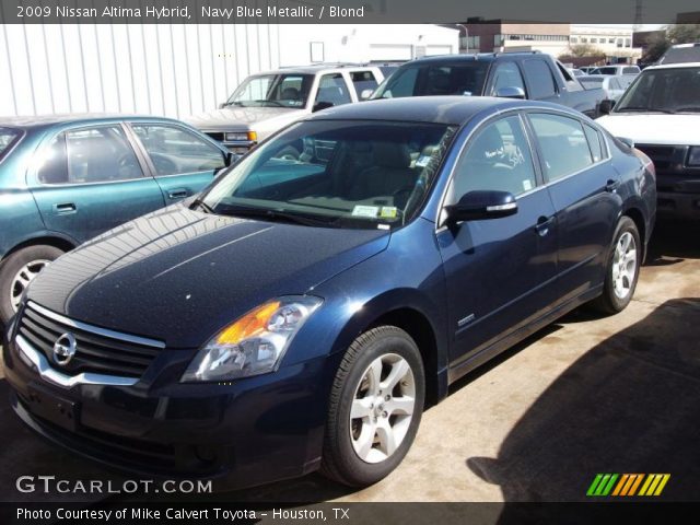 Navy Blue Metallic 2009 Nissan Altima Hybrid Blond