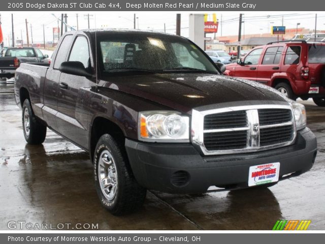 2005 Dodge Dakota ST Club Cab 4x4 in Deep Molten Red Pearl