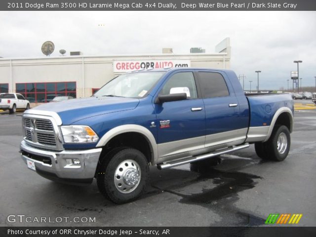 2011 Dodge Ram 3500 HD Laramie Mega Cab 4x4 Dually in Deep Water Blue Pearl