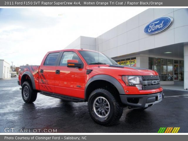 2011 Ford F150 SVT Raptor SuperCrew 4x4 in Molten Orange Tri Coat