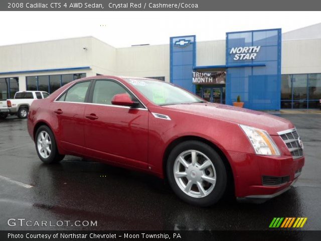 Crystal Red 2008 Cadillac Cts 4 Awd Sedan Cashmere